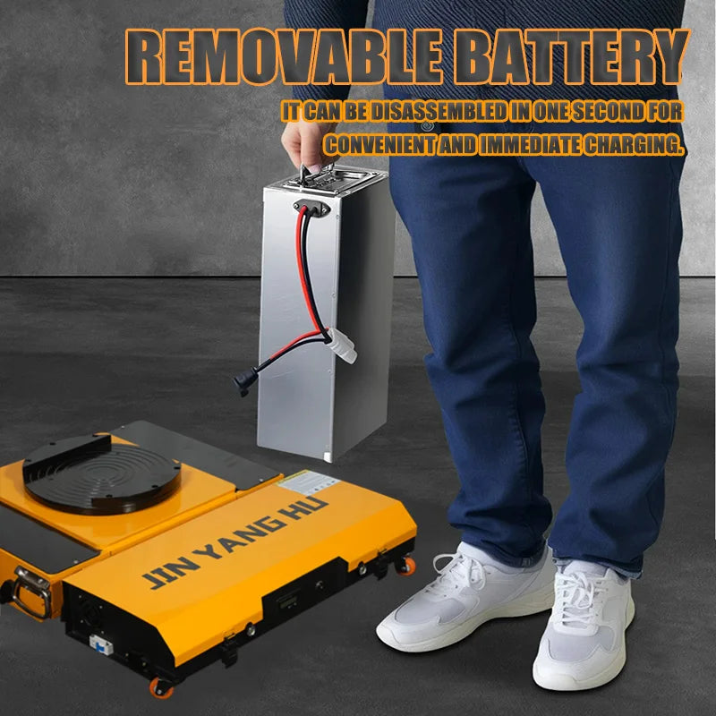 10-60T Wireless Electric Remote Control Heavy Cargo Roller Dolly Moving Transport Trolley for Machinery Workshop Construction
