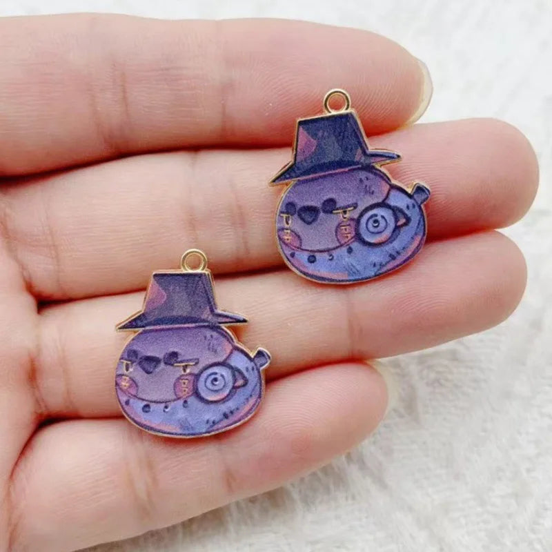 10pcs Cartoon Anime Pendant Oil Drop Alloy DIY Earrings Keychain Pendant Accessories
