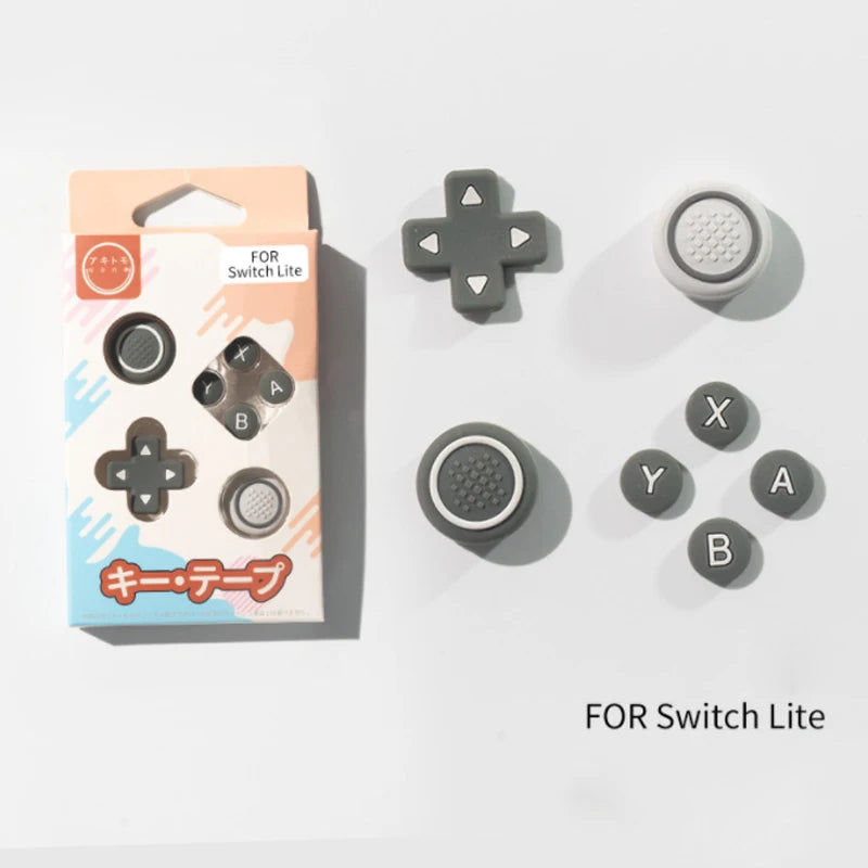 New Design Silicone Soft D-pad Cross Button ABXY Key Sticker Skin Case For Switch Lite NS lite Joy-con Thumb Stick Cap Cover