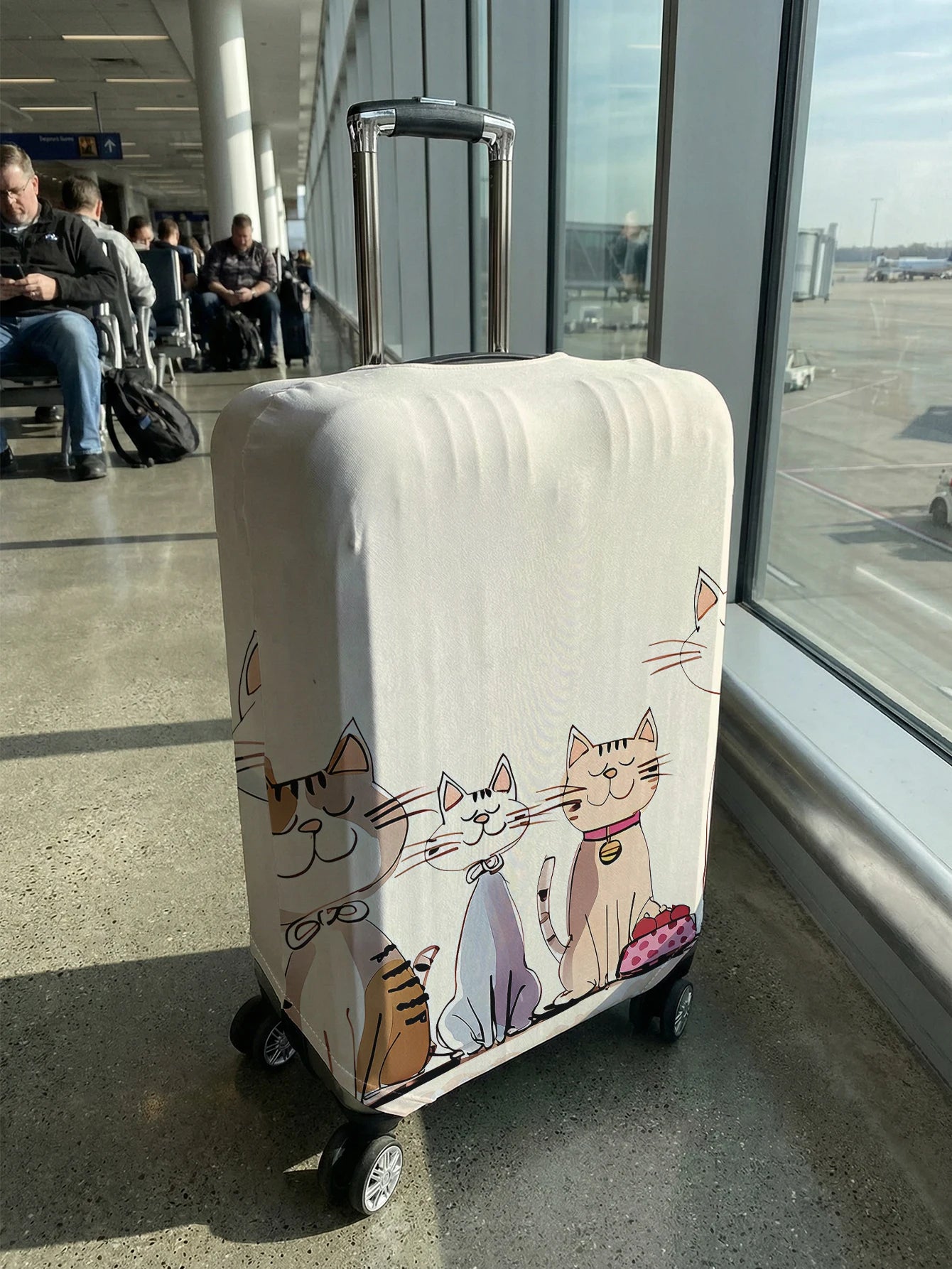 Hand Drawn Multiple Cats Print Luggage Cover, Suitable for 18-32 Inch Luggage Cover, Suitcase Protector, Travel Accessories
