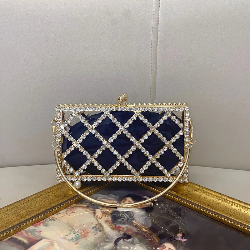 Top Brand Dinner Bags for Women Diamond Shoulder Bag Luxury Designer Crossbody Bag Fashionable Golden Satchel Ladies Bag Setf