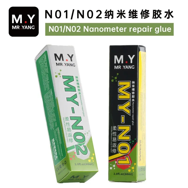 YCS MR.Yang N01/N02 Nano Glue 60ML Black/Transparent External Screen Rear Cover Warping Gluing Repair Specific Adhesive Sealant