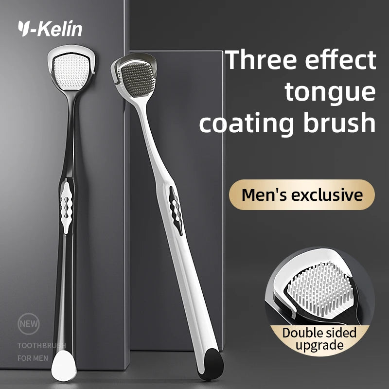 Y-kelin Men's Tongue Scraper Brush  Removal Tool Oral Cleaning and Odor   Coating