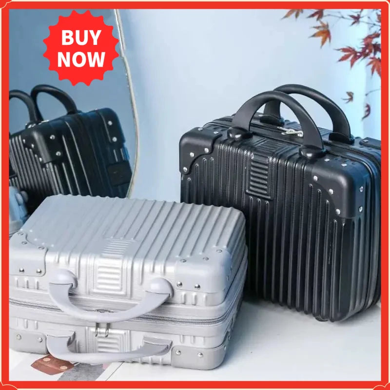 14 inch Lightweight Mini Travel Suitcase Cosmetic Box Waterproof Hand Luggage Organizer Makeup Case Protable Small Boarding Case