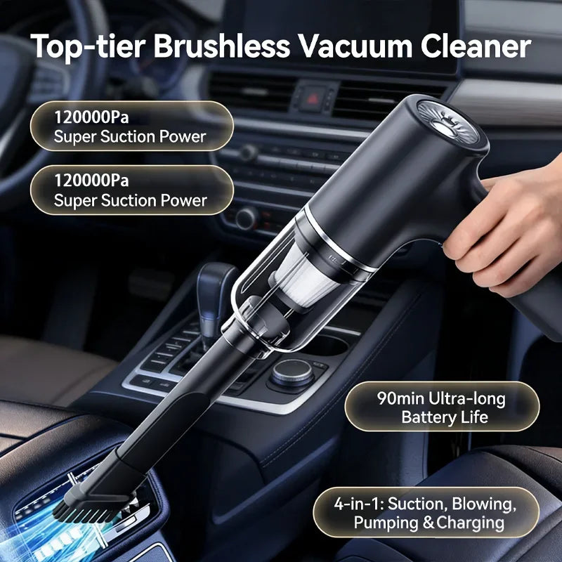 Car vacuum cleaner with high suction power for car use, 2026 new model for easy suction, handheld small mini car for home use