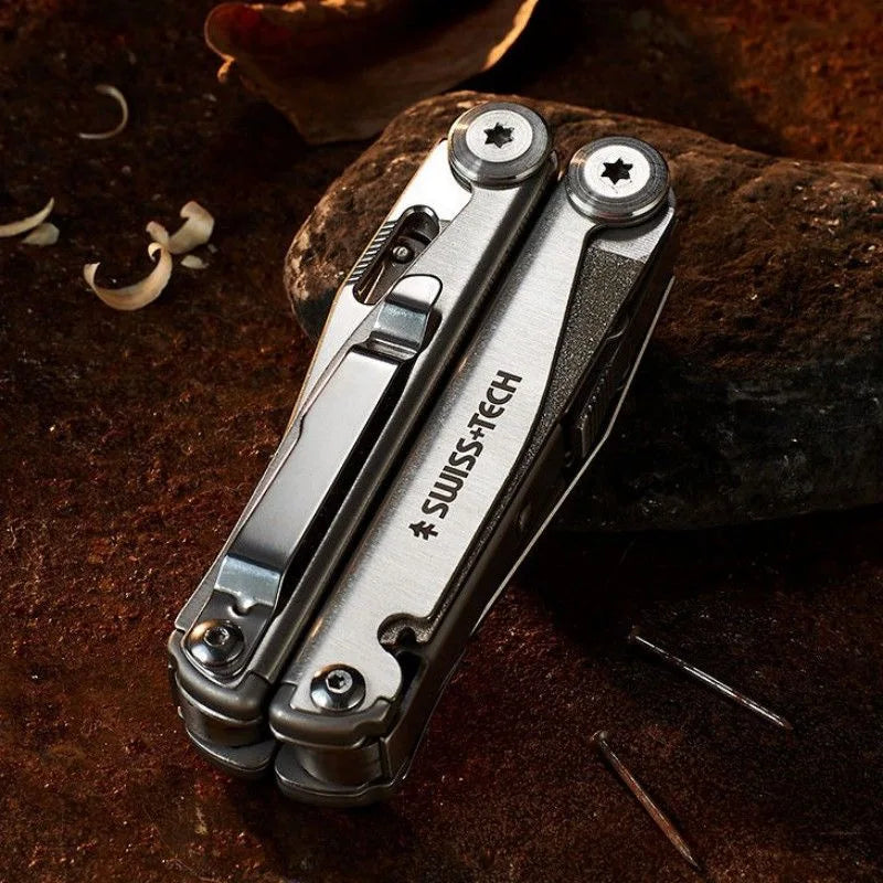 SWISS TECH 18in1 Multitool Dolding Pliers Camping Supplies Tactical Survival Hunting Outdoor Hiking Nature Hike EDC