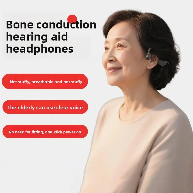 HUHD Bone Conduction Hearing Aid Headphones With Magnetic Charging And Independent Adjustment For Each Ear Canal An All-In-One H