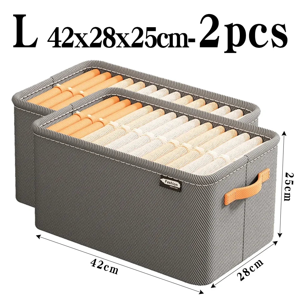 Steel Frame Clothes Storage Box Foldable Fabric Wardrobe Organizer Open Top Drawer Bin for Sweaters Pants Closet Organization