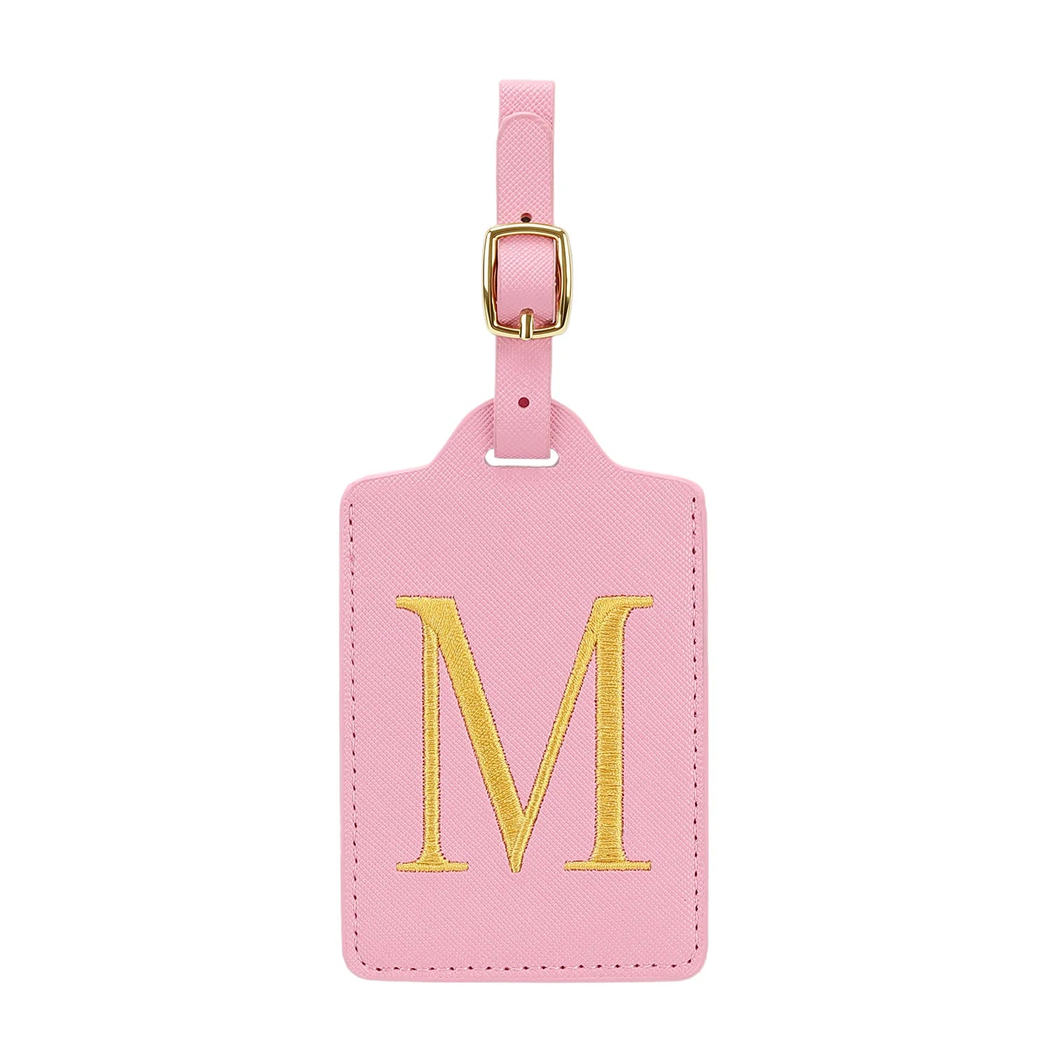 MIYIN 26 letters Luggage Tags for Suitcases PU Leather Privacy Protection Bag Tags Travel Accessories Essential, Pink