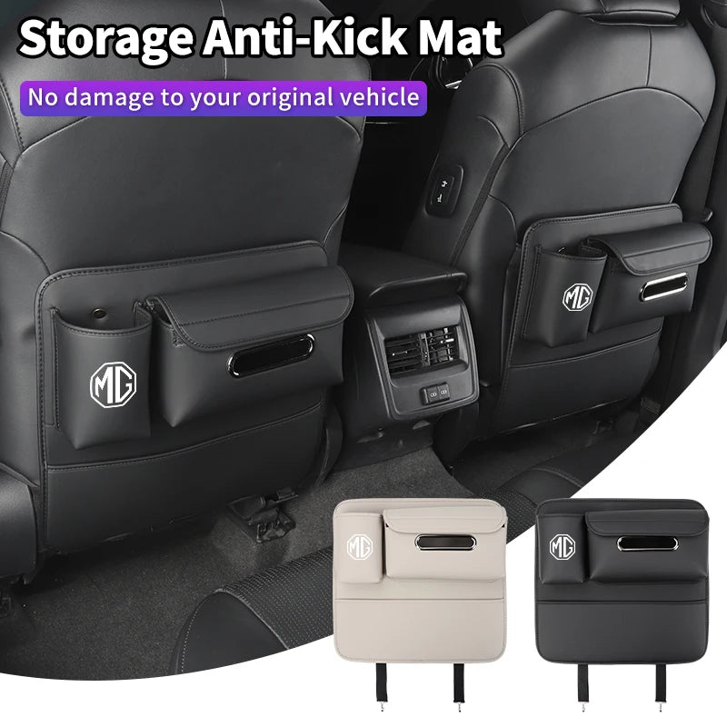 Car Seat Anti-Kick Pad Seatback Storage Bag Tissue Holder Accessories For Morris Garages MG 3 5 6 7 HS ZS GS Hector TF GT ZR RX5