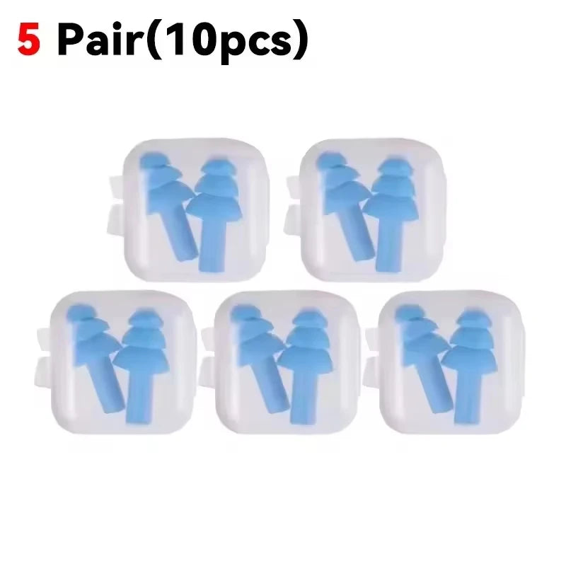 New Ear Plugs Sleeping Noise Cancelling Reusable Silicone Sound Block Earplugs Summer Waterproof Swimming Ear Plug With Box