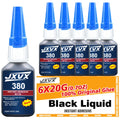 380/495 Black Super Strong Rubber Glue Instant Quick-drying Black Cyanoacrylate 100% Original Adhesive Specially Formulated for Rubber, Leather, Tires, and Plastics Liquid Glue Tool 1-8PCS.