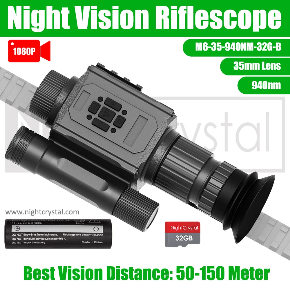 Megaorei NK008 Night Vision Scope 850nm/940nm IR Hunting Camera Telescope Monocular  5x Digital Zoom 1080P Video Photo Record
