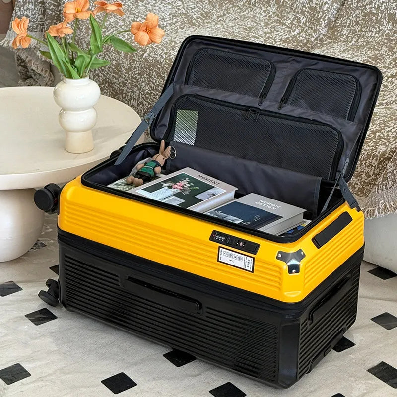 Expandable Large Size Travel Suitcase 32/34 inch Side Opening Large Deep Compartment Five-Wheel Luggage Thickened valise voyage