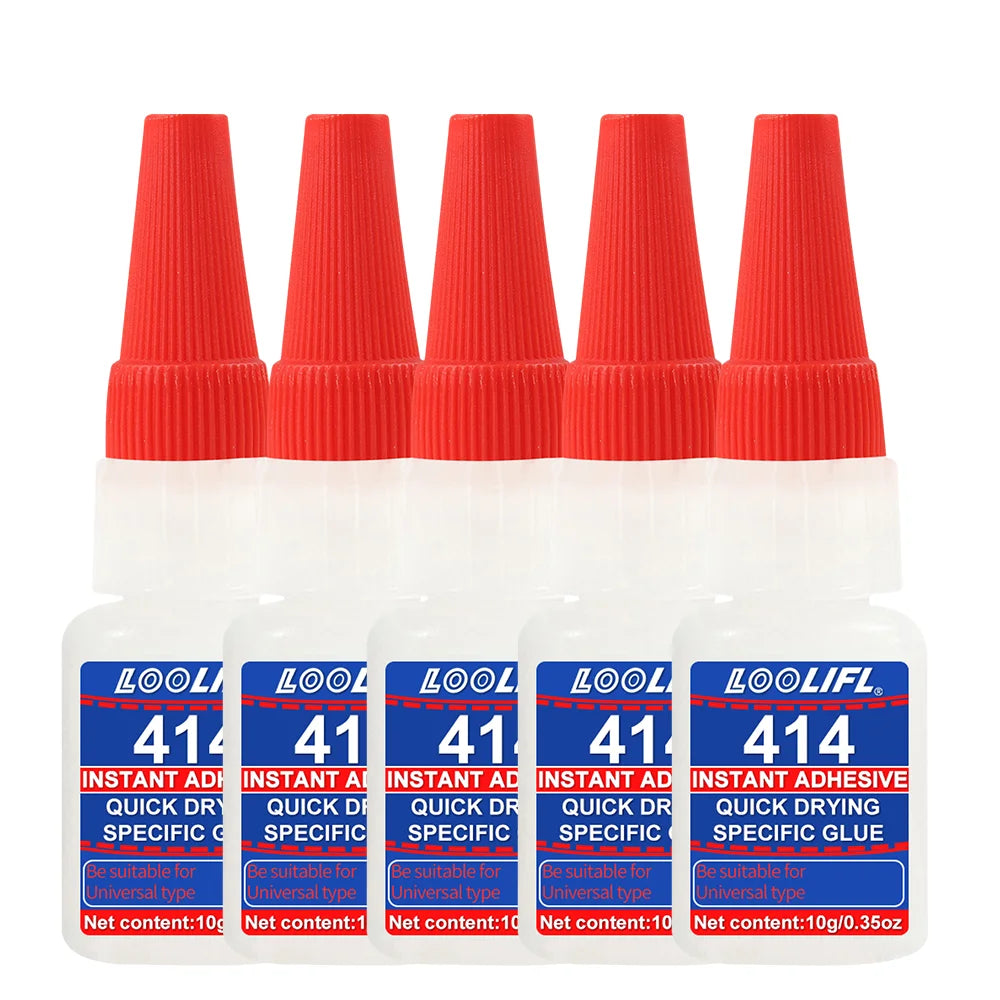 LOOLIFL Super Glue 10g (1-10pcs), Cyanoacrylate Glue, Multipurpose Adhesive for Hard Plastic, Ceramic, Metal, Wood, DIY Craft