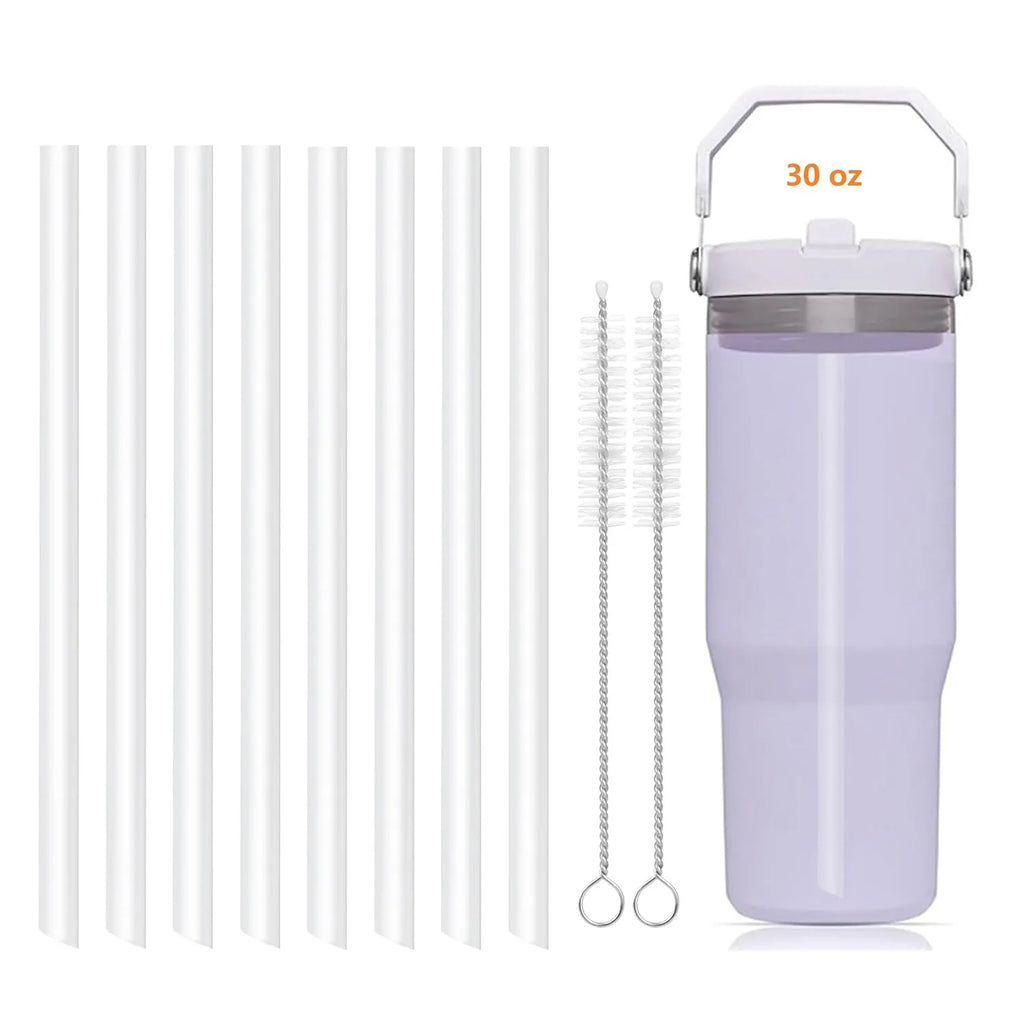 Replacement Straws Compatible with Stanley 30oz IceFlow Flip Straw Tumbler Include 4/6/8/12 Straws,2 Cleaning Brush