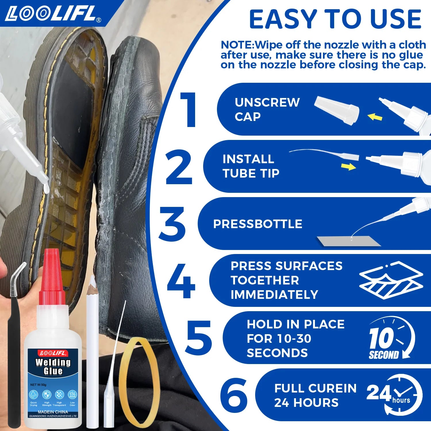 Shoe Repair Glue Is Flexible, Waterproof, Transparent, and Super Strong Glue, Used for Shoe Soles, Sports Shoes, Boots and Heels