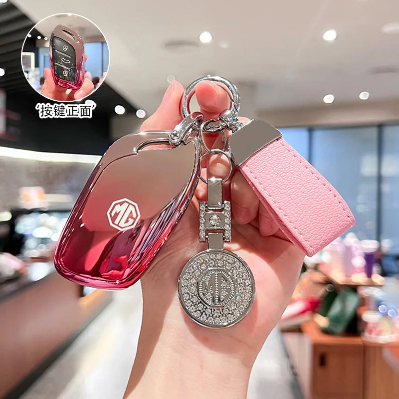 NEW Fahion Soft TPU Car Key Case Cover Shell Fob For MG ZS EV GS GT EZS HS EHS MG3 MG5 MG6 MG7 2019 2020 Styling Accessories