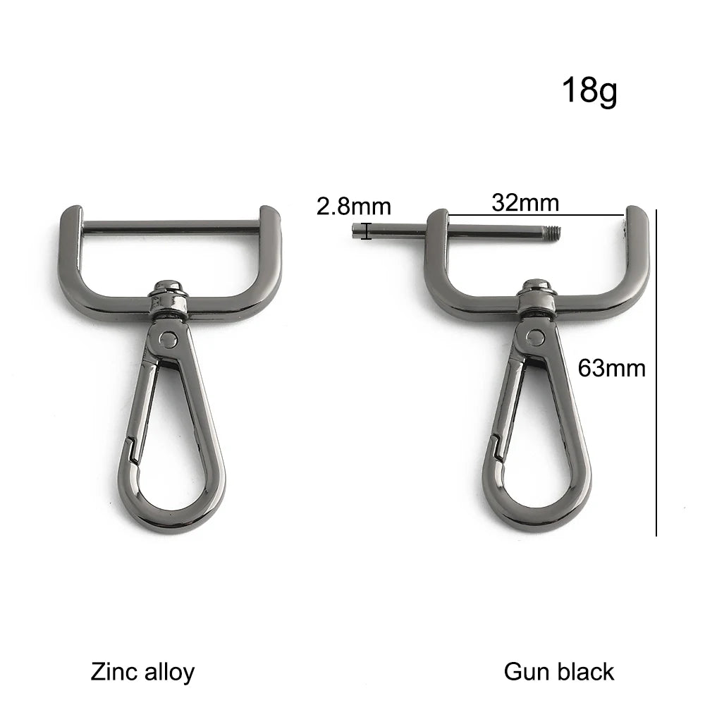 10/40/80PCS 15-20-25-32-38mm Detachable Snap Hook Swivel Clasp Rotating Buckle For Crossbody Bags Dog Collar Rope Accessories