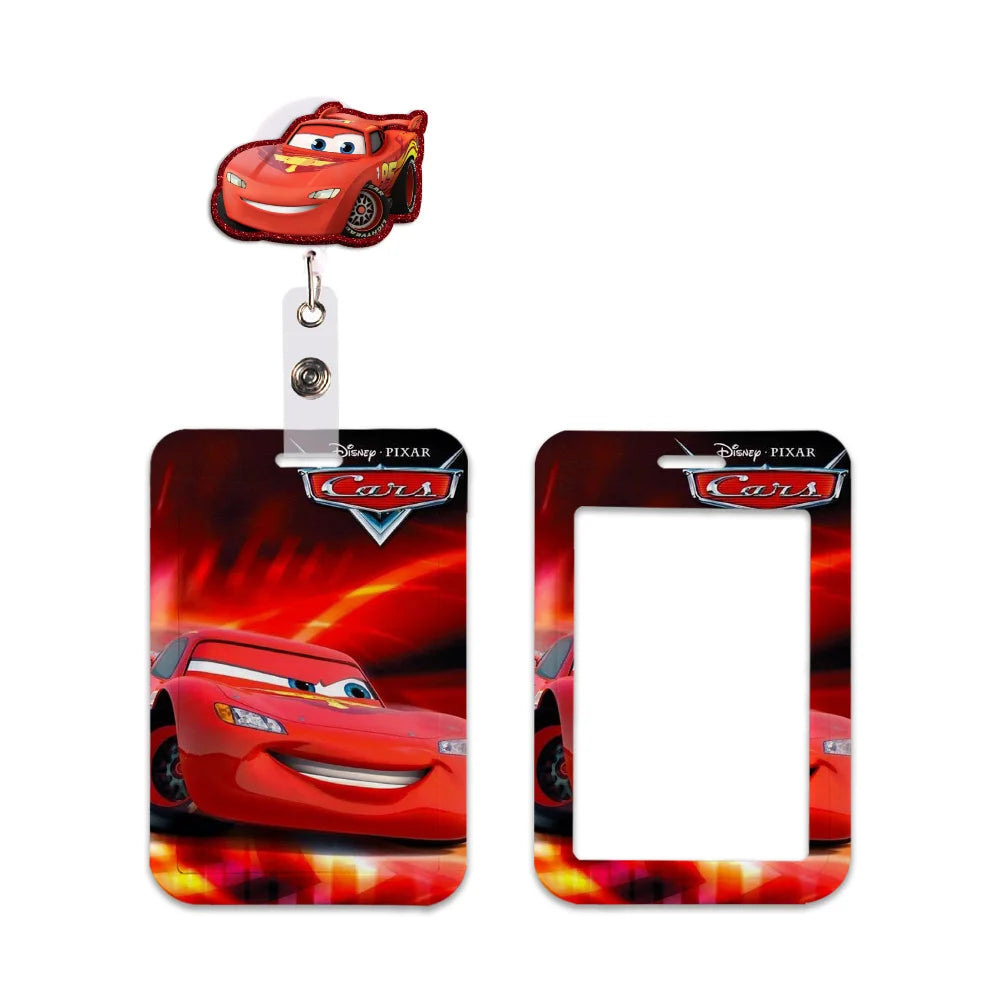 Cars Disney Movie Lightning McQueen New Arrvial Cute Cartoon Badge Holder ID Card Bus Card Holder Lanyard for Accessories Gifts