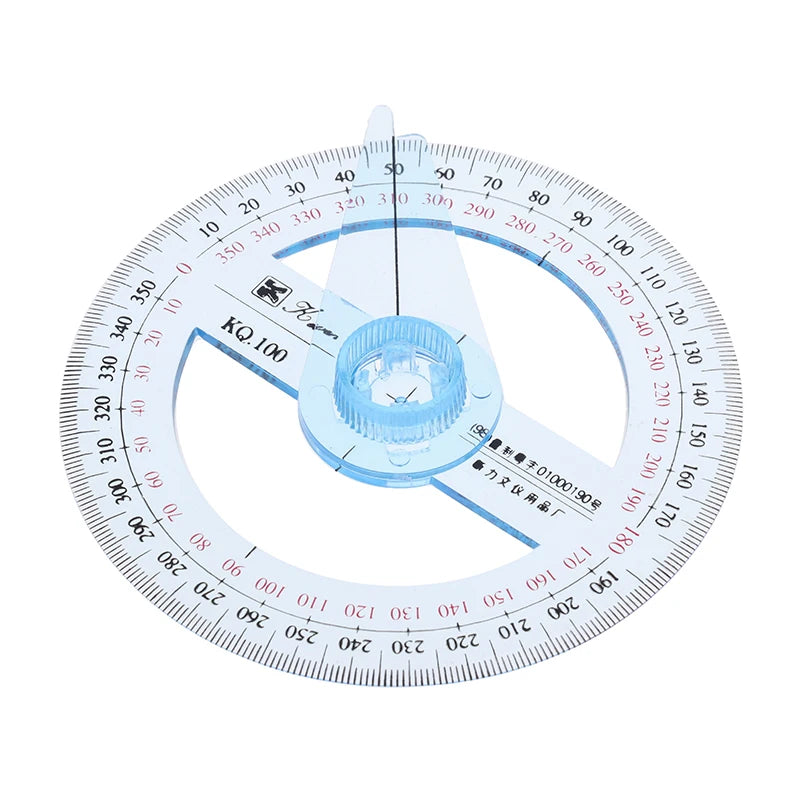 1pcs 360° Plastic Degree Protractor Angle Edge Finder Measuring Ruler Student Tool