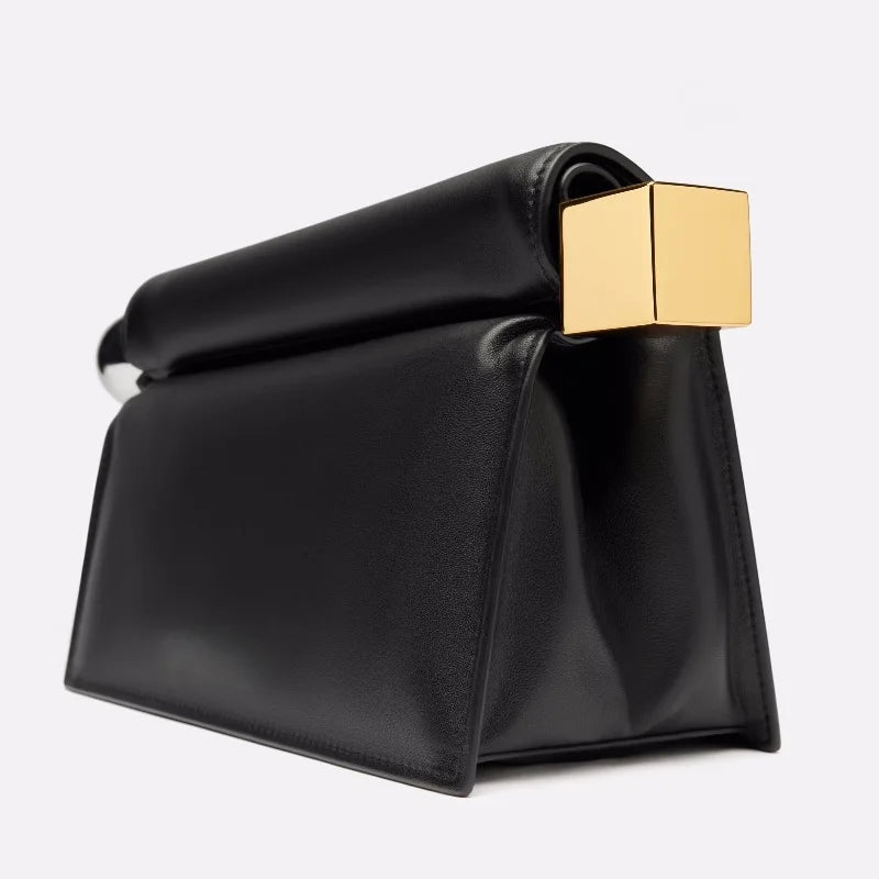 Trendy Foldable Pu Material Shoulder Chain Crossbody Small Square Bag Unique Design Women's Handbag Versatile Folding Clutch Bag