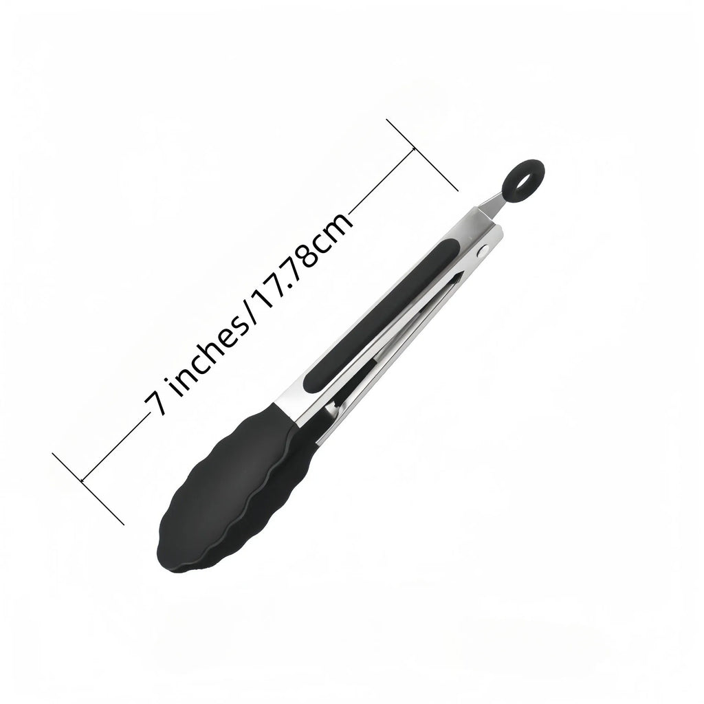 Premium Stainless Steel Silicone Food Tongs 1/3Pcs Non Stick Heat Resistant BBQ Cooking Clamp For Steak Salad Pasta Noodles