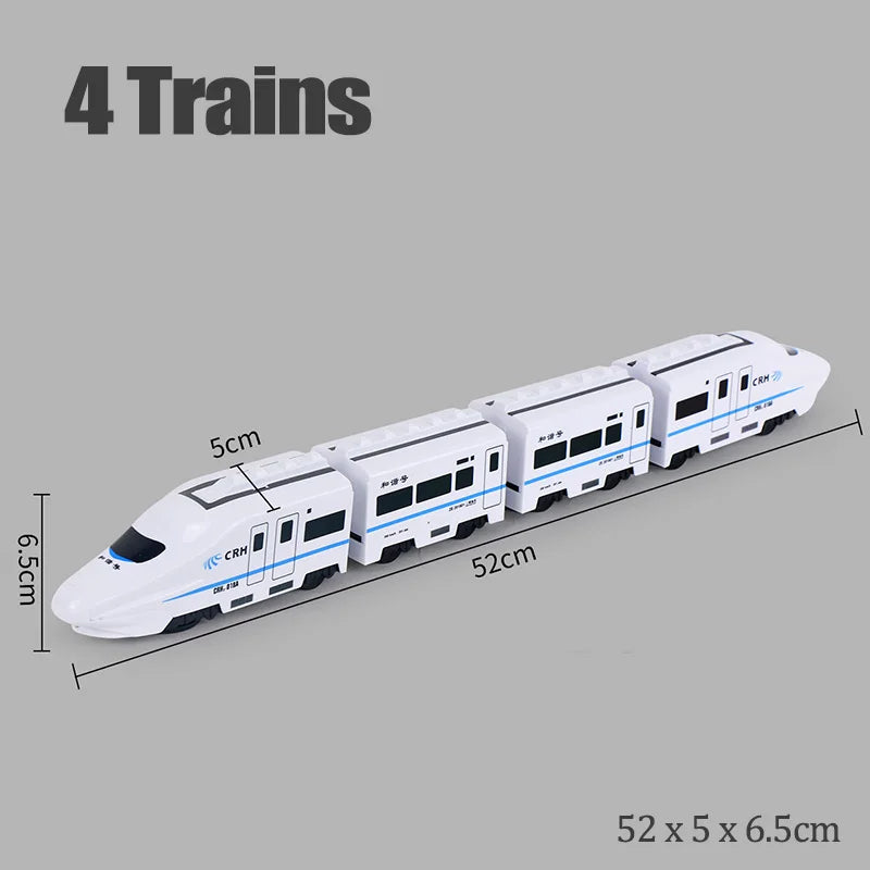Harmony Railcar Simulation High-speed Railway Train Toys 3D Electric Bullet Train with Light Model Building Toy GIft Car for Kid