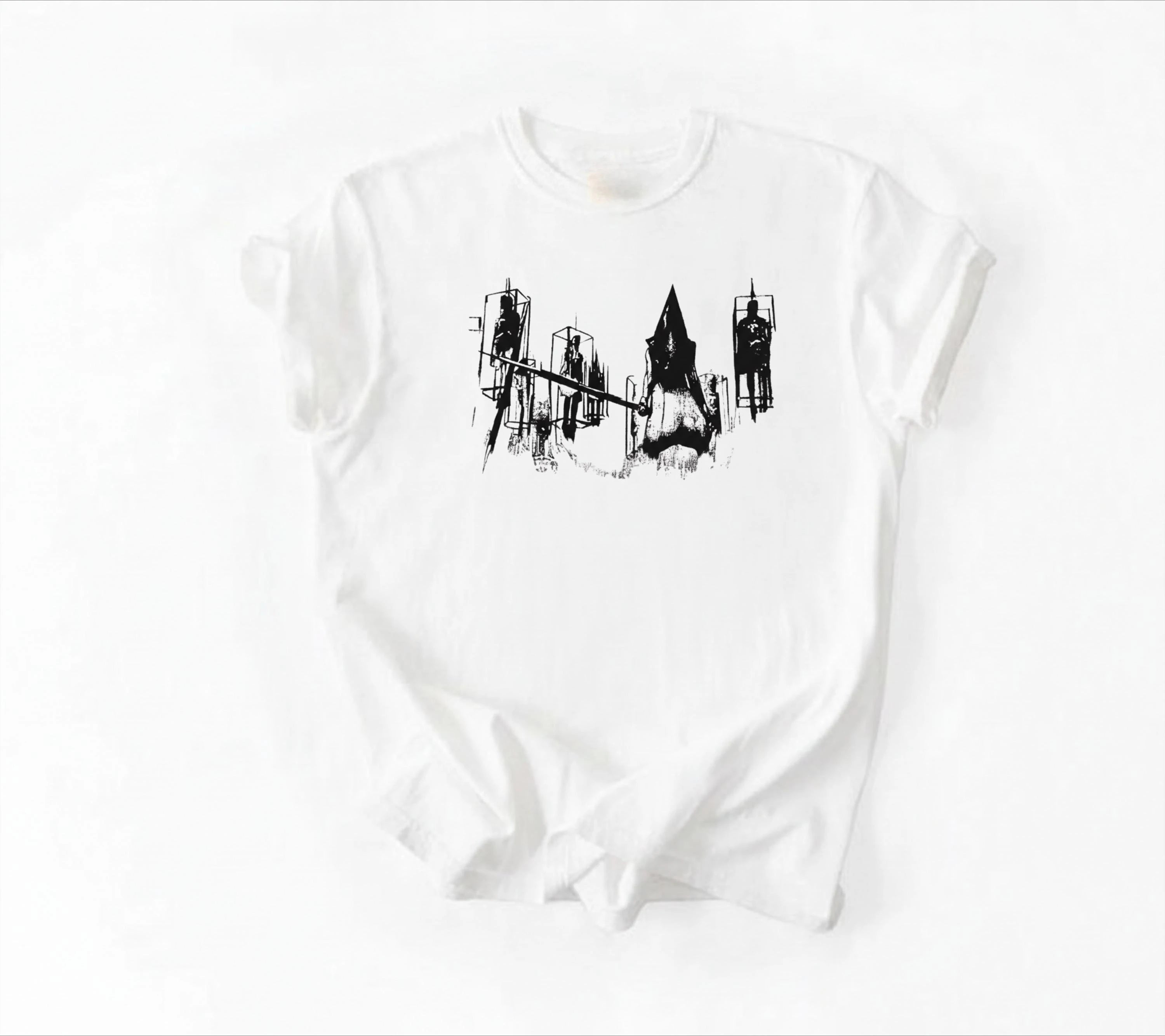 Plus Size Summer Women's Vintage Silent Hill Gamer T-Shirt  Cotton Breathable Stylish Versatile Street Style Oversized