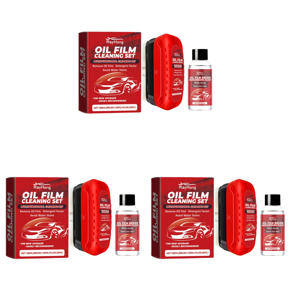 Car Glass Oil Film Remover Windshield Oil Film Cleaner Glass Sponge Cleaning Brush Glass Polishing Agent Car Maintenance Tools