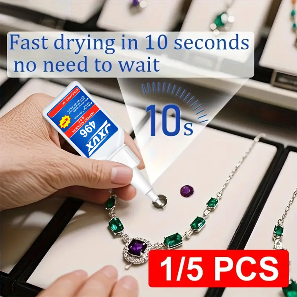 496 Instant Glue Cyanoacrylate Super Glue Quick-Drying Glue Metal Plastic Ceramic Strong Sticking Fixed Glue 10 Seconds Fast Dry