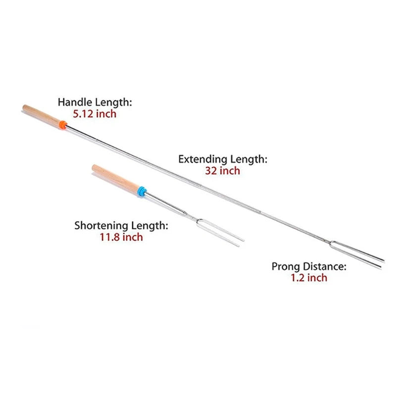 Telescoping BBQ Stick Campfire Camping Stove Bonfire BBQ Tools Supplies for High Efficient Control Balance Heat DropShipping