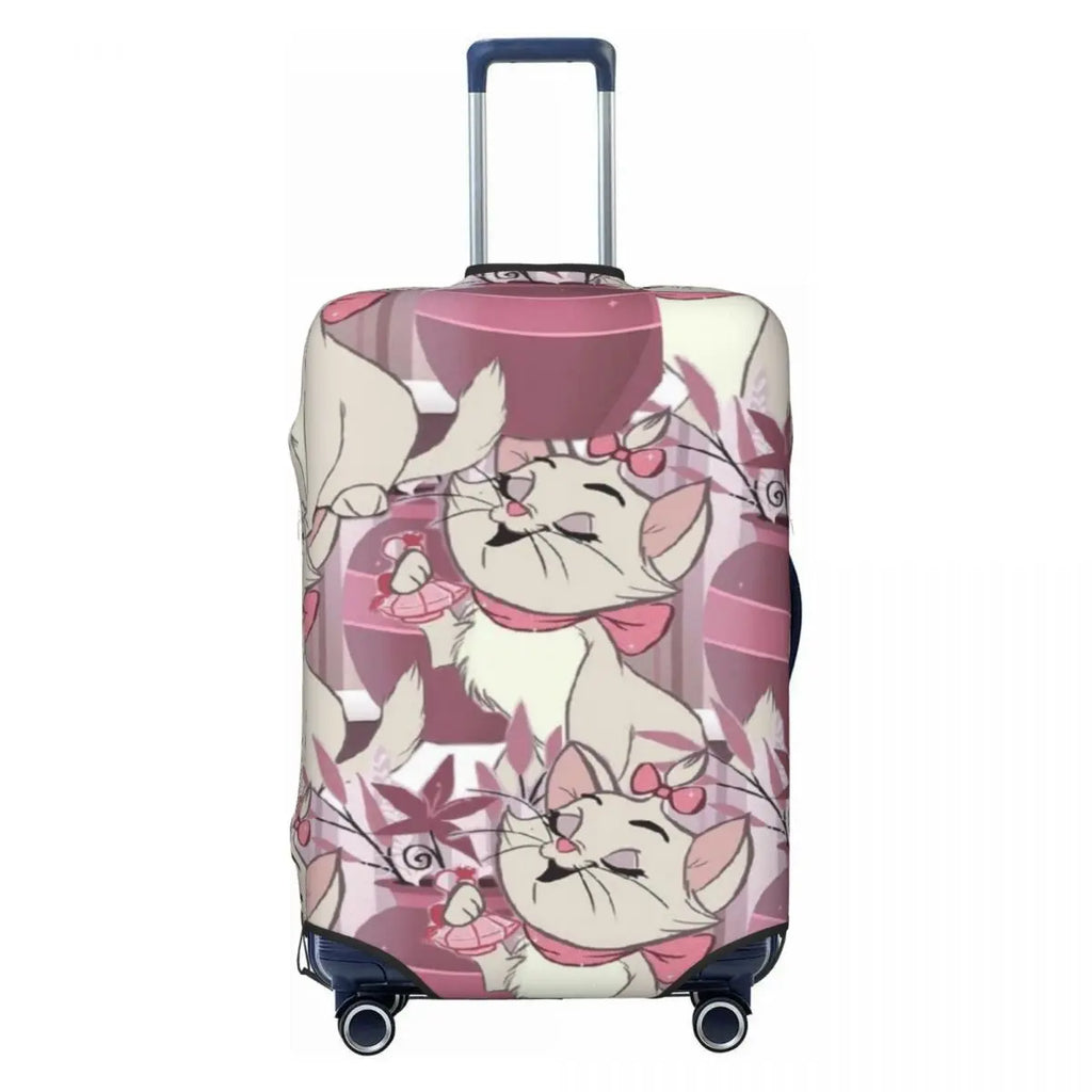 CustomM-Marie Cat Cartoon Travel Luggage Cover Elastic Suitcase Cover Protector Fit 18-32 Inch