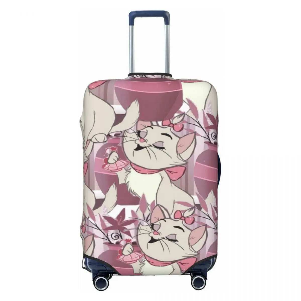 CustomM-Marie Cat Cartoon Travel Luggage Cover Elastic Suitcase Cover Protector Fit 18-32 Inch