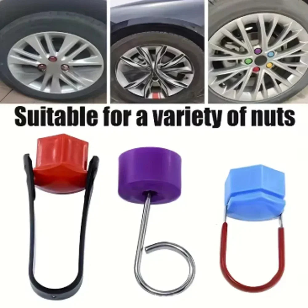 Universal Wheel Nut Cover Removal Tool 1 Set - Hub Puller Bolt Caps Replacement Tweezers Car Tool