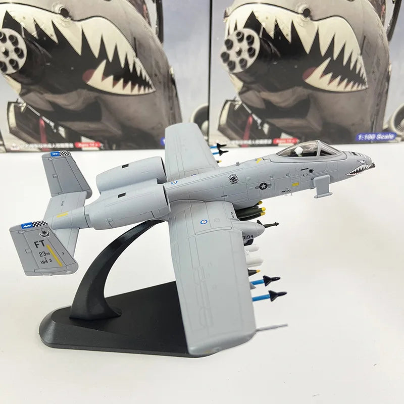 1/100 Scale US A-10 A10 Thunderbolt II Warthog Hog Attack Plane Fighter Diecast Metal Aircraft Model For Display Collections
