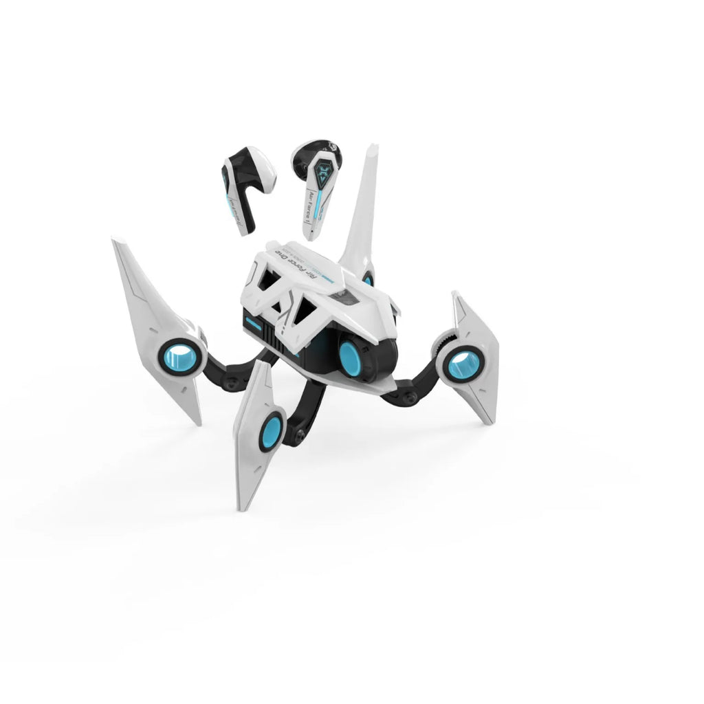 Alien Mech Style Trendy Cool Bluetooth Earphones Noise Cancellation Light Effect Mechanical Design In-Ear Wireless Earbuds