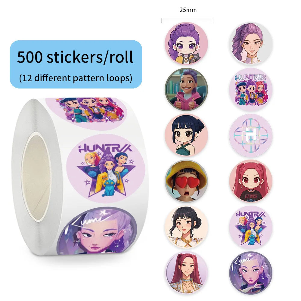 500Pcs/Roll Anime Lumi Mila Zoi Witch Hunter Stickers DIY Waterproof Decals for Scrapbook Phone Luggage Skateboard Laptop Decor