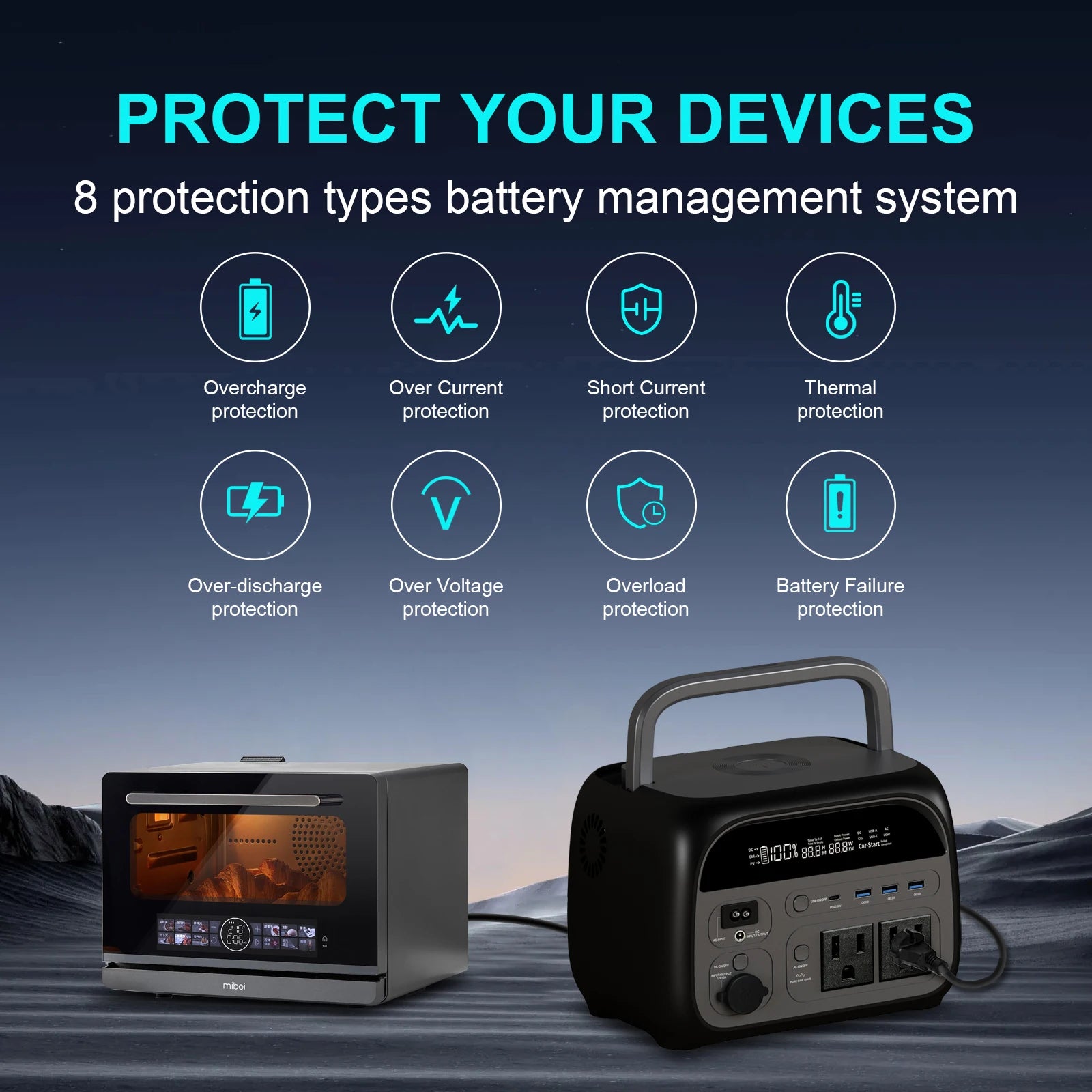 CTOLITY 500W Portable Power Station 345.6Wh 108000mAh Solar Generator LiFePo4 Batteries AC 220V Energy Storage Supply Camping RV