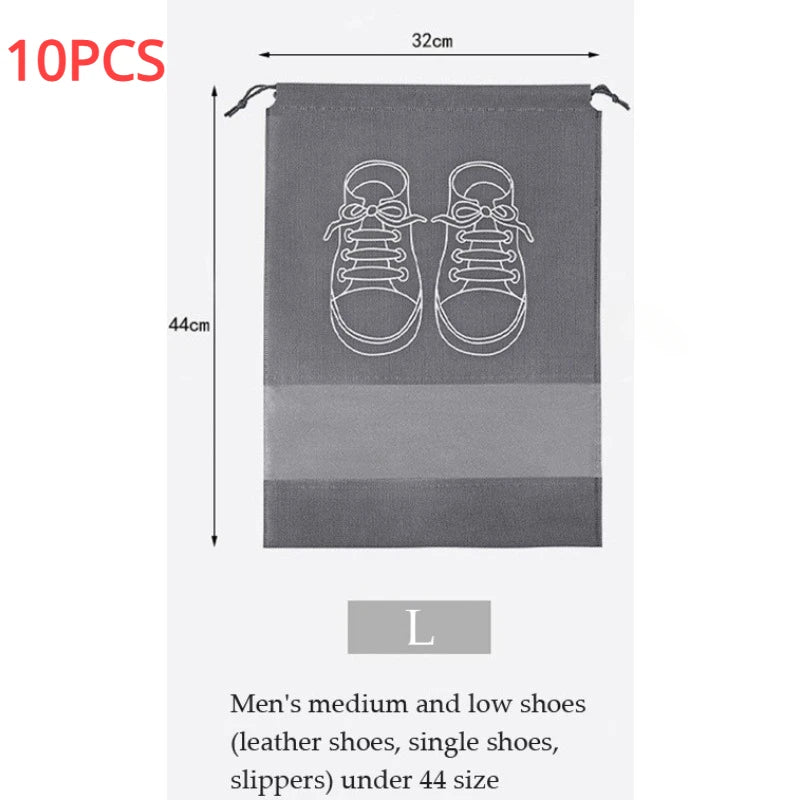 10pcs Shoes Storage Organizer Bags Non-woven Travel Portable Closet Bag Waterproof Pocket  Storage Bag Closet Organizer
