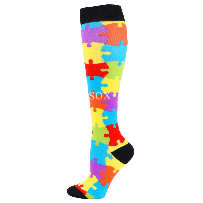 Sports Socks Running Compression Socks for Medical Varicose Veins Edema Diabetes Pregnancy Women Flight Travel Compression Socks