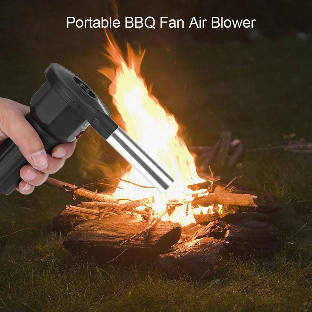 Portable Battery Powered BBQ Fan Air Blower for Outdoor Camping Picnic Charcoal Grill Barbecue