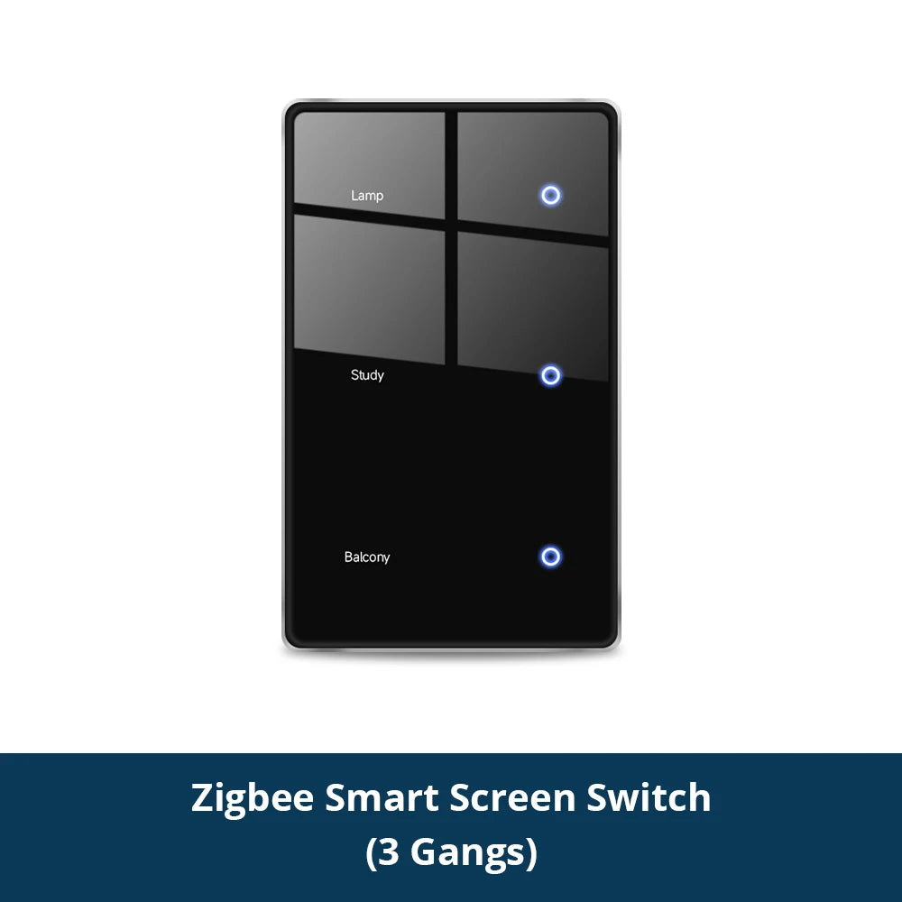 1234 Gang US Smart Zigbee Switch with Sensitive Touch Panel Work with Tuya Smart Life APP Remote Control Alexa Google Home Voice