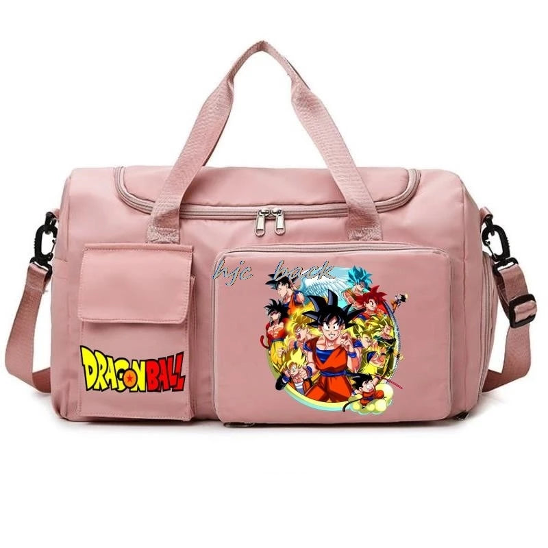 Fashion Dragon Ball Print Large Capacity Storage Bag Shoulder Bag Camping Accessories Dry/wet Separation Travel Bag