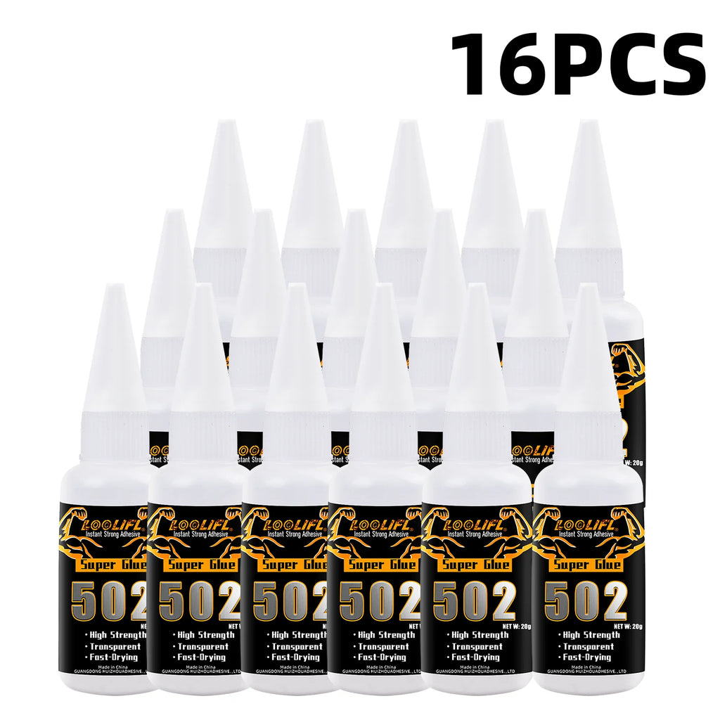 Super Strong Glue 502 High-Strength Fast-Drying Cyanoacrylate Adhesive, Suitable for Leather, Rubber, Wood, Metal, High-Strength Liquid Glue Tool, with Precision Dispenser