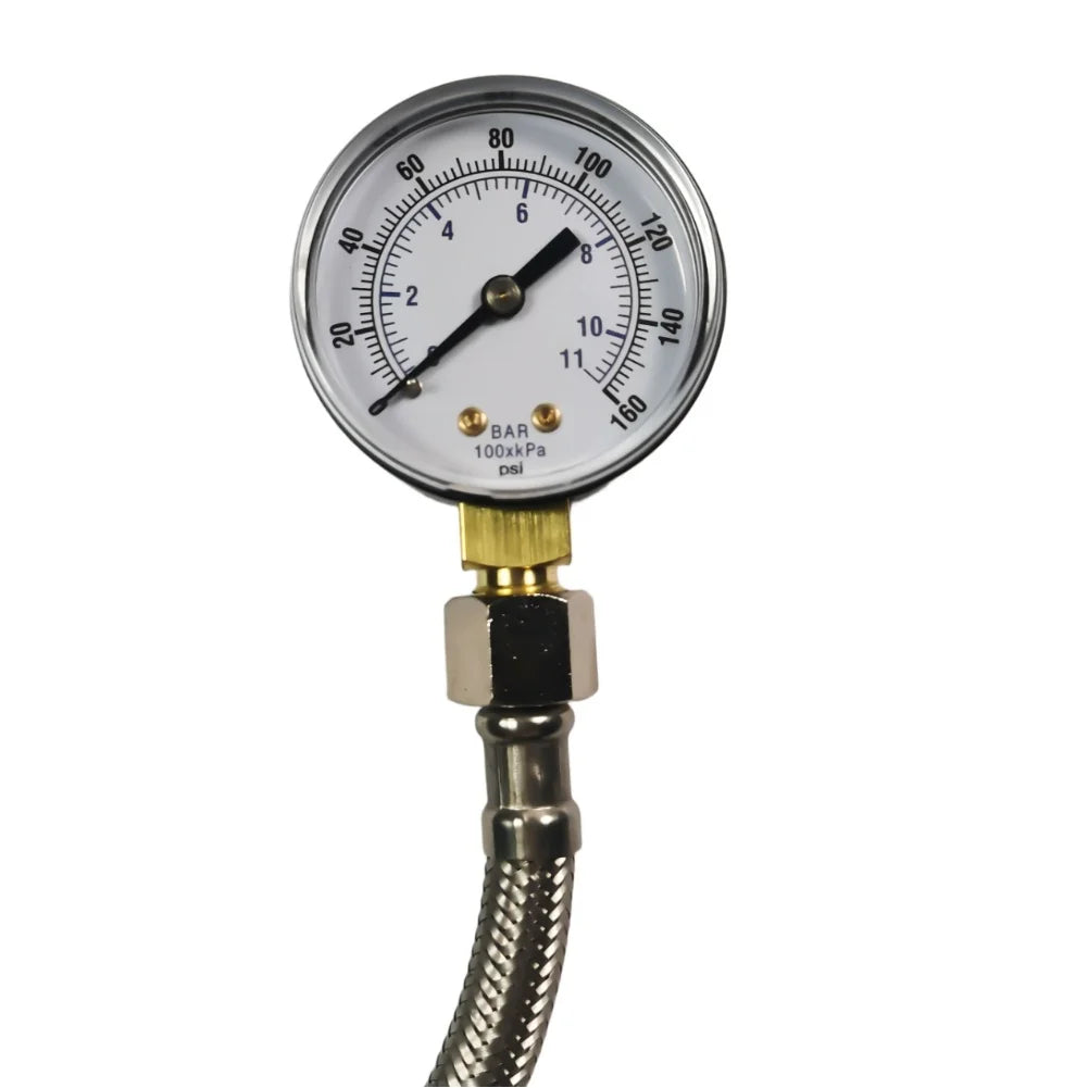Tap Water Pressure Test Kit - Water Meter, Faucet, Water Heater, Piping 0-11 Bar 0-160 Psi Pressure Test