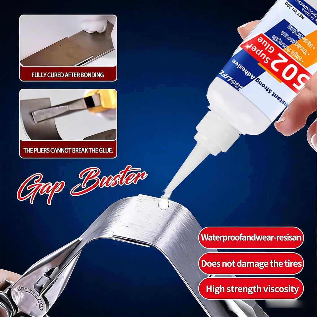 502 Super Glue Instant Cyanoacrylate Adhesive High Strength Fast Drying for Metal Wood Plastic Ceramic Glass DIY Bonding Tool
