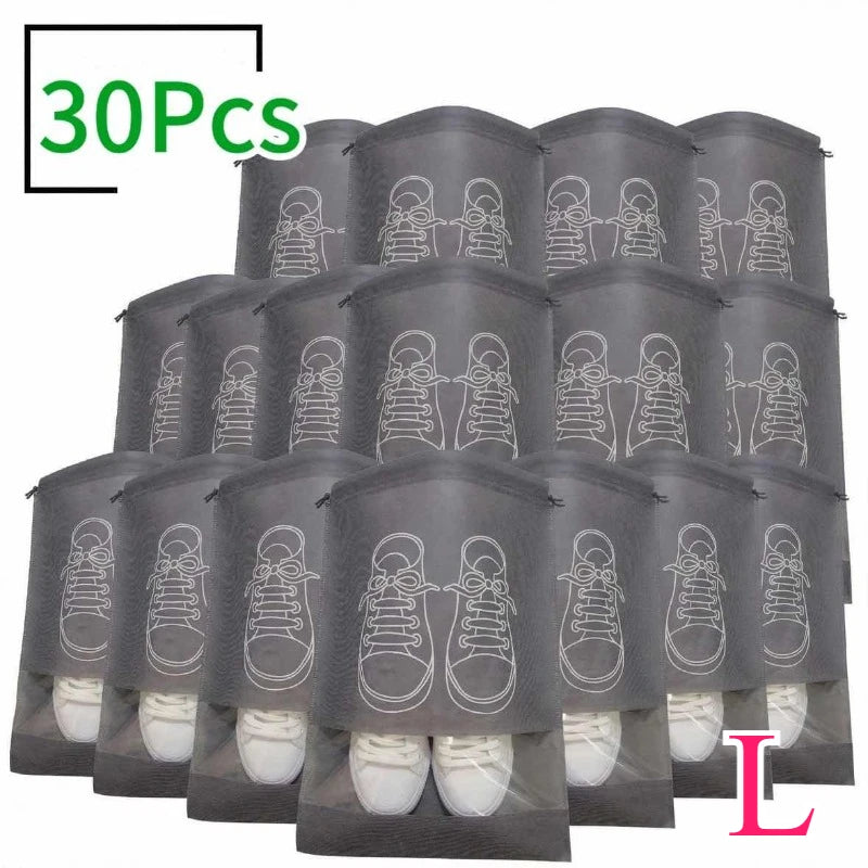 1-30PCS Shoes Storage Organizer Bags Non-Woven Shoe Dust Bags Portable Travel Shoe Bag Shoes Storage Packing Pouch Organizers