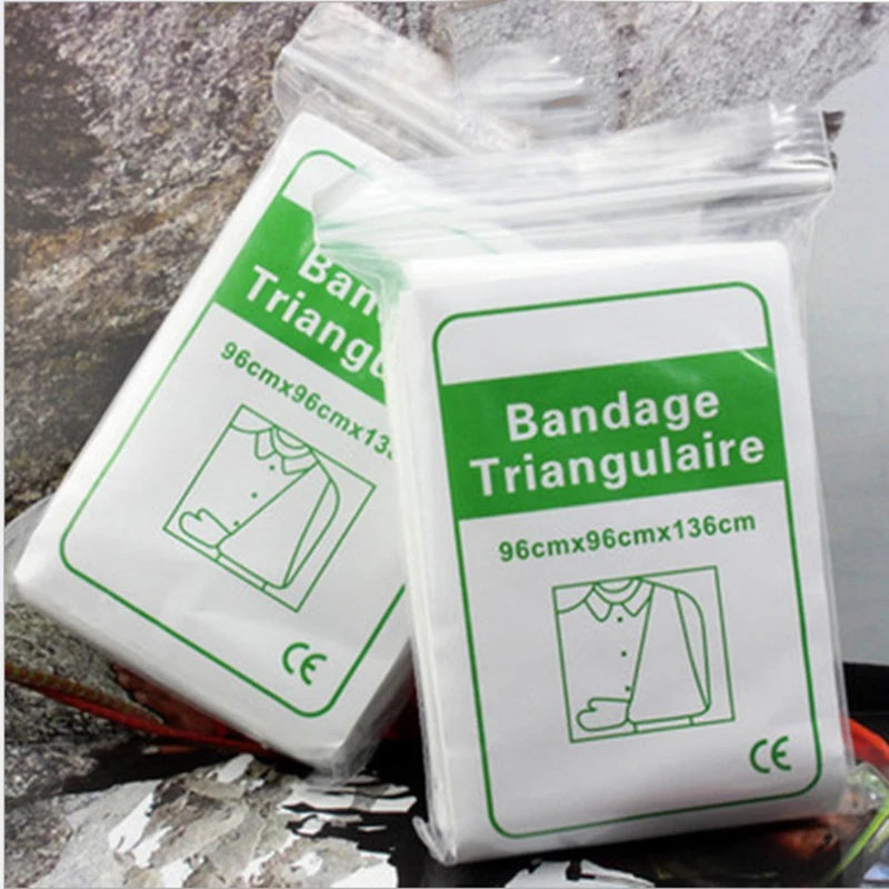 10Pcs Outdoor Emergency Self-rescue Survival Triangular Bandage Bandaging Bandage Hemostatic Non-woven Fabric 96x96x136cm