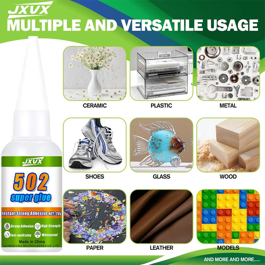 1-5pcs 502 super glue extra strong Multi-purpose quick-drying cyanoacrylate glue plastic toys shoes repair glue leather rubber wood metal strong adhesive 502 liquid glue tool, give precision dispenser.